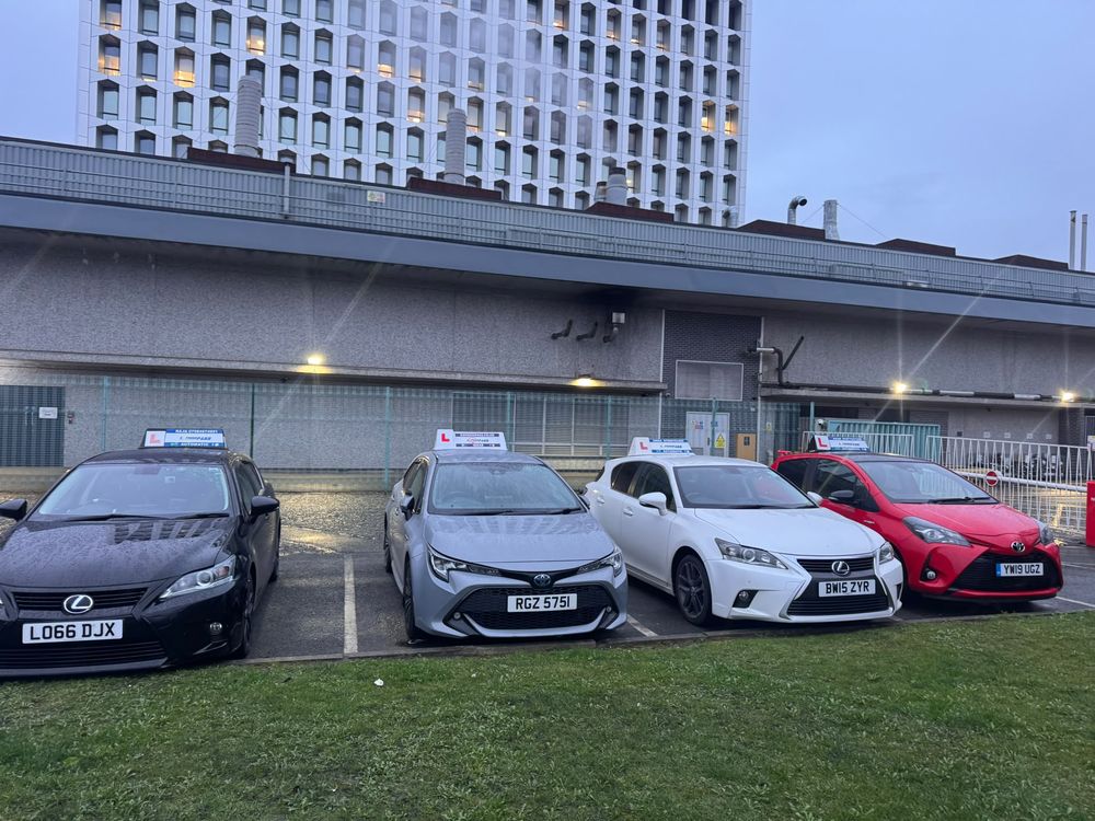 The school's dual-control cars with L-plates